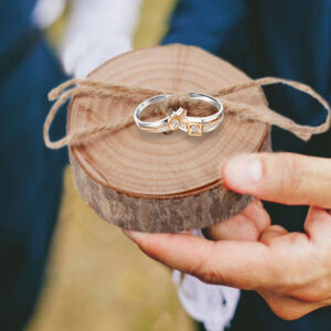 Wood Ring Pillow for las vegas weddings